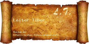 Leiter Tibor névjegykártya